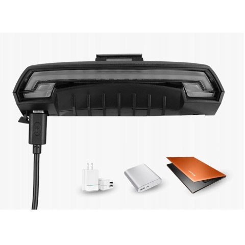 Lampka rowerowa tylna Rockbros LKWD-R1 z laserem - czarna