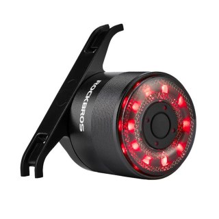Lampka rowerowa tylna Rockbros Q1 7 kolorów LED micro USB - czarna