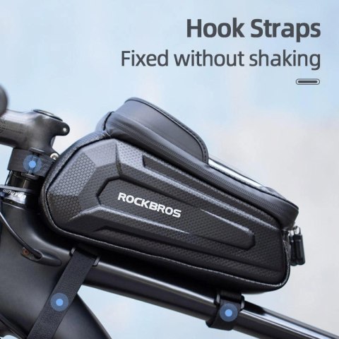 Sakwa rowerowa Rockbros B68-1 na ramę pancerna z pokrowcem na telefon 1.5l - czarna