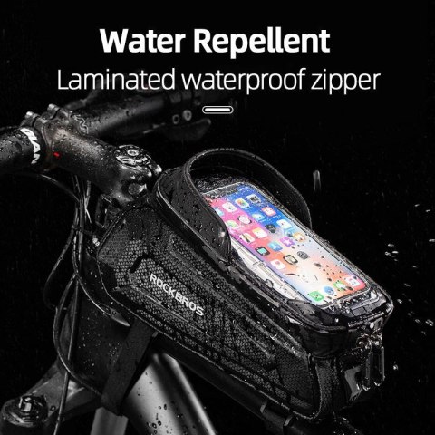 Sakwa rowerowa Rockbros B68-1 na ramę pancerna z pokrowcem na telefon 1.5l - czarna