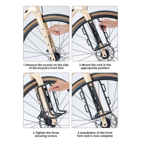 Półka rowerowa Rockbros 33210010001 przednia na widelec rowerowy - czarna