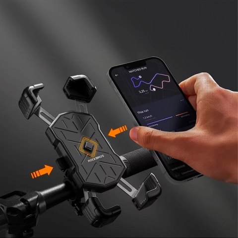 Uchwyt na telefon Rockbros 25210030007 na kierownice - czarny
