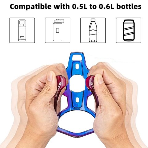 Uchwyt rowerowy Rockbros FK338 na bidon - niebiesko-fioletowy