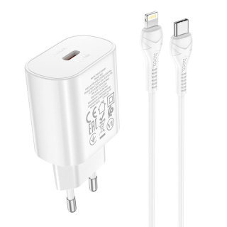 Szybka ładowarka sieciowa EU USB Typ C Power Delivery + kabel przewód USB Typ C / Lightning 1m