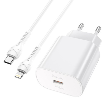 Szybka ładowarka sieciowa EU USB Typ C Power Delivery + kabel przewód USB Typ C / Lightning 1m