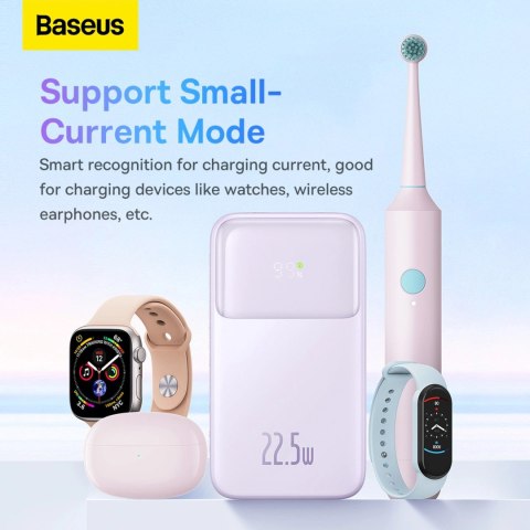 Powerbank Baseus Comet Series z wyświetlaczem 10000mAh 22.5W - fioletowy + kabel USB-A / USB-C