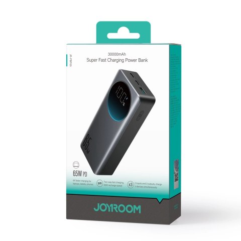 Powerbank Joyroom 30000mAh 65W z wyświetlaczem cyfrowym (JR-PBF05) - czarny