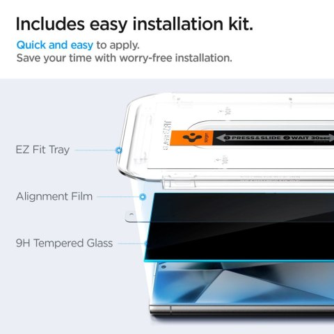 SZKŁO HARTOWANE SPIGEN GLAS.TR "EZ FIT" 2-PACK GALAXY S24 ULTRA PRIVACY
