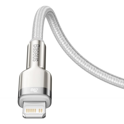 Kabel Baseus Cafule Series Metal Data USB-C / Lightning 20W PD 1 m - biały