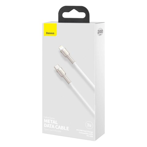 Kabel Baseus Cafule Series Metal Data USB-C / Lightning 20W PD 2 m - biały