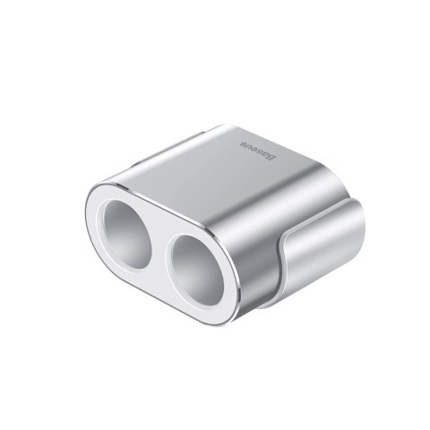Rozdzielacz Baseus CRDYQ-0S 2x gniazdo zapalniczki 80W 2x USB-A 3.1A - srebrny