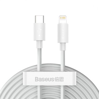 Kabel Baseus Simple Wisdom Lightning / USB-C 20W 1.5 m 2 szt. - biały