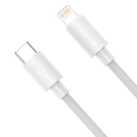 Kabel Baseus Simple Wisdom Lightning / USB-C 20W 1.5 m 2 szt. - biały
