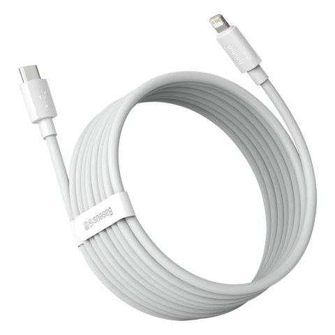 Kabel Baseus Simple Wisdom Lightning / USB-C 20W 1.5 m 2 szt. - biały