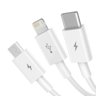 Kabel Baseus Superior Series USB-A - USB-C / Lightning / micro USB 3.5A 0.5m - biały