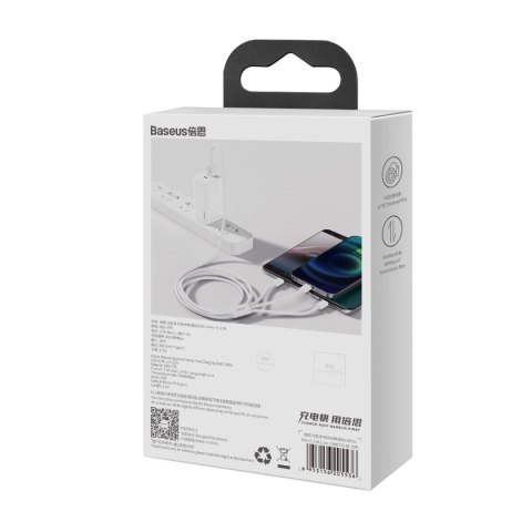 Kabel Baseus Superior Series USB-A - USB-C / Lightning / micro USB 3.5A 0.5m - biały