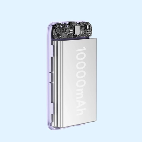 Powerbank Baseus Magnetic Mini indukcyjny 10000mAh 20W - fioletowy + kabel USB-C - USB-C