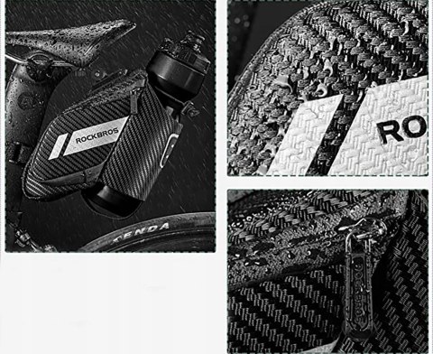 Torba rowerowa Rockbros C32BK podsiodłowa 1,5 l z kieszonką na bidon - czarna