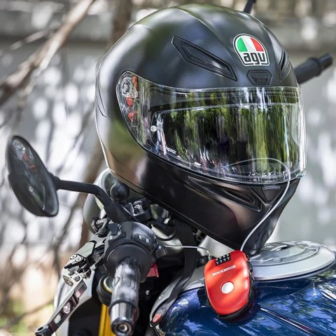 Zapięcie rowerowe Rockbros 32420981001 z linką zwijaną - czerwone