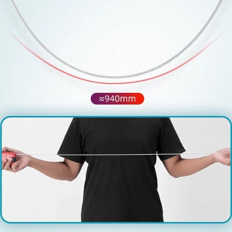 Zapięcie rowerowe Rockbros 32420981001 z linką zwijaną - czerwone