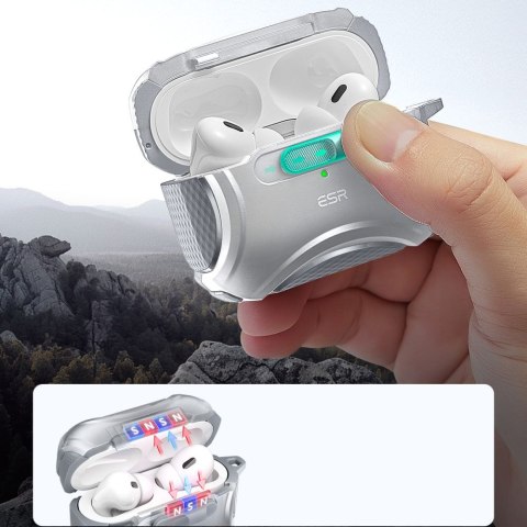 ESR CYBER FLICKLOCK HALOLOCK MAGSAFE APPLE AIRPODS PRO 1 / 2 SILVER