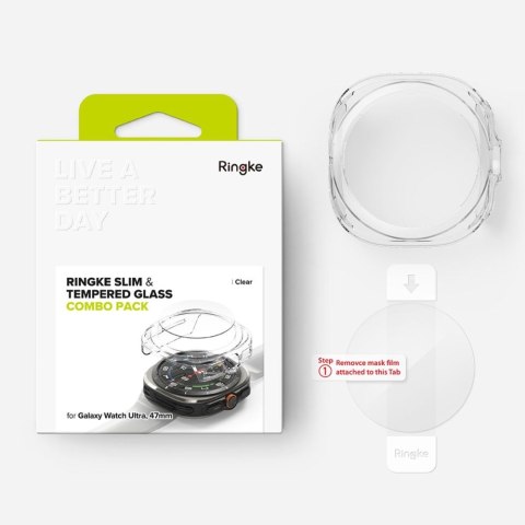 RINGKE SLIM & TEMPERED GLASS GALAXY WATCH ULTRA (47 MM) CLEAR