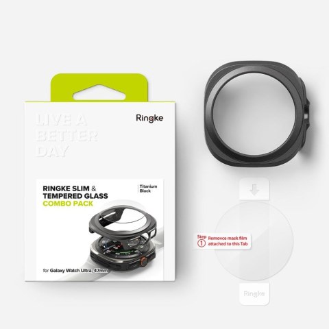 RINGKE SLIM & TEMPERED GLASS GALAXY WATCH ULTRA (47 MM) TITANIUM BLACK