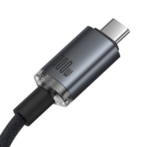 Kabel Baseus Crystal Shine CB000089 USB-C / USB-C USB3.2 100W 20Gbps 1.5m - czarny