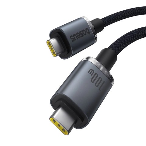 Kabel Baseus Crystal Shine CB000089 USB-C / USB-C USB3.2 100W 20Gbps 1.5m - czarny