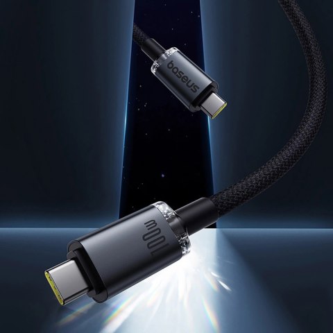 Kabel Baseus Crystal Shine CB000089 USB-C / USB-C USB3.2 100W 20Gbps 1.5m - czarny