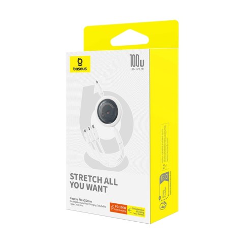 Kabel Baseus Free2Draw CB000084 zwijany USB-C - Lightning / USB-C / micro USB 100W 1.1m - biały