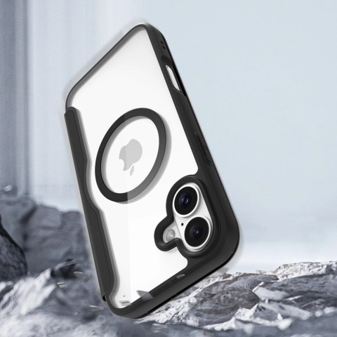 Etui Dux Ducis Skin X Pro na iPhone 16 z MagSafe i klapką - czarne