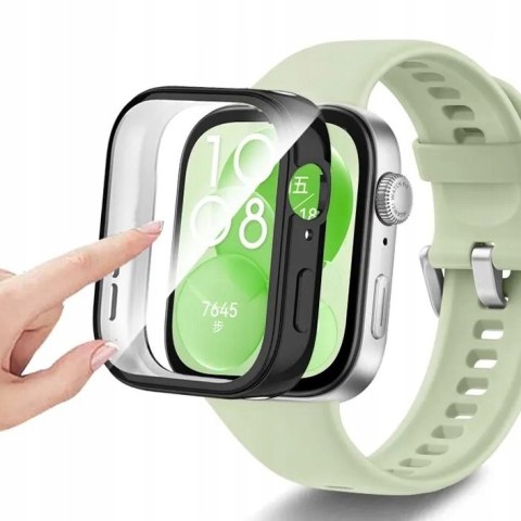 Czarne Etui 360° + Szkło Ochronne do Huawei Watch Fit 3 | 2w1 Pełna Ochrona