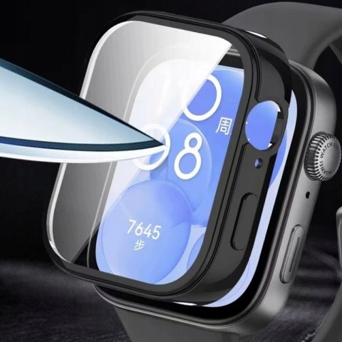 Czarne Etui 360° + Szkło Ochronne do Huawei Watch Fit 3 | 2w1 Pełna Ochrona