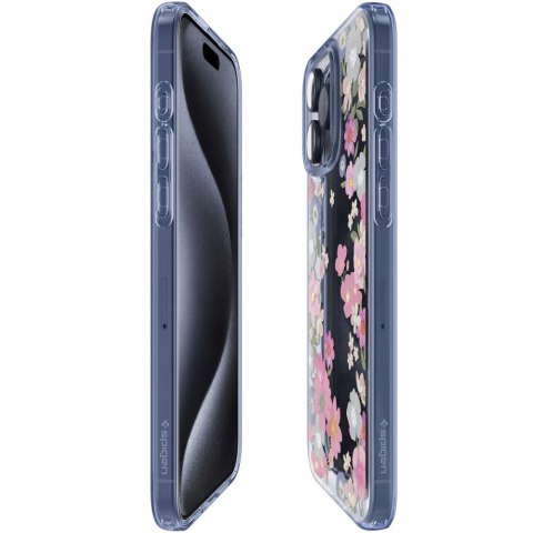 Kobiece Etui Spigen Liquid TPU do iPhone 15 Pro - Blossom Flower