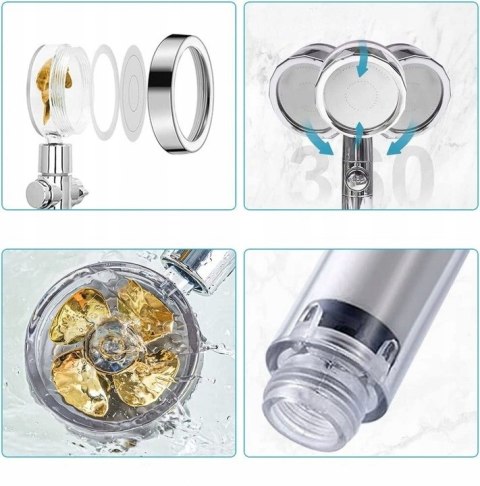 Słuchawka Prysznicowa Z Turbiną Filtrem Wentylator Zwiększająca Ciśnienie