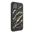 Oryginalne Etui Guess do iPhone 11 Pro Max czarny hard case Glitter Marble Glass