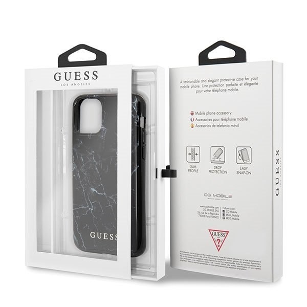 Oryginalne Etui Guess do iPhone 11 Pro Max czarny/black Marble