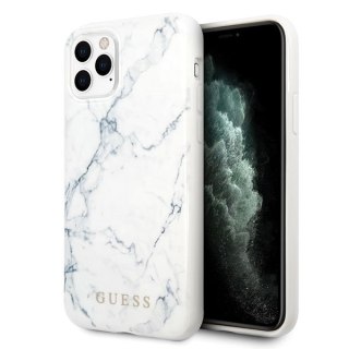 Oryginalne Etui Guess do iPhone 11 Pro Max biały/white Marble