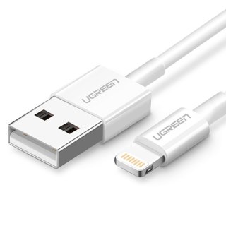 Ugreen kabel przewód USB - Lightning MFI 1m 2,4A biały