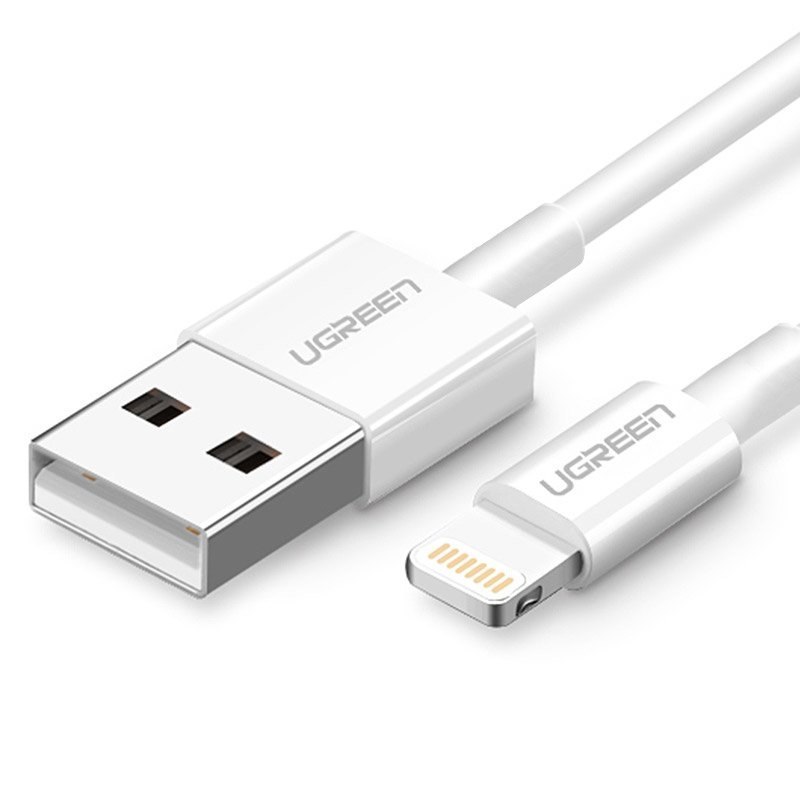 Ugreen kabel przewód USB - Lightning MFI 2m 2,4A biały