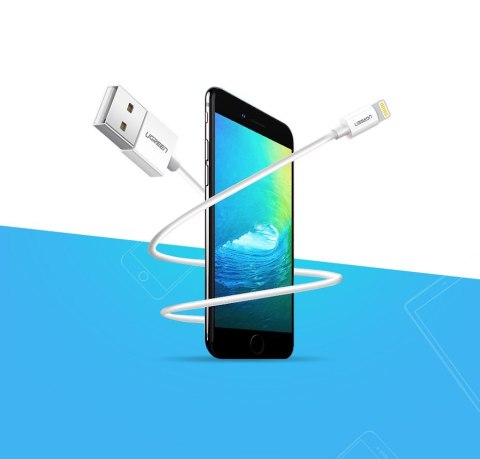 Ugreen kabel przewód USB - Lightning MFI 2m 2,4A biały