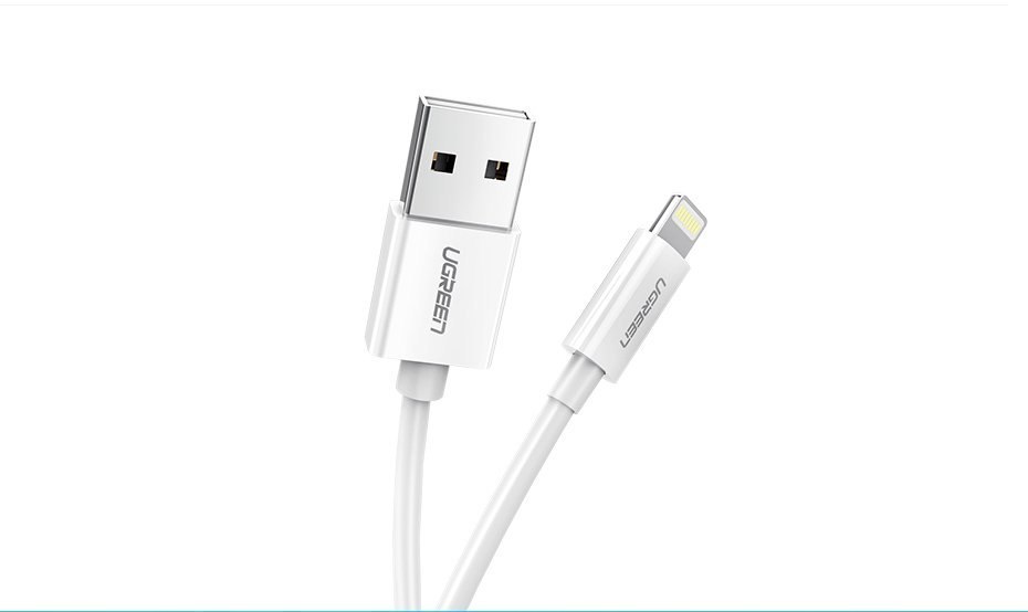 Ugreen kabel przewód USB - Lightning MFI 2m 2,4A biały