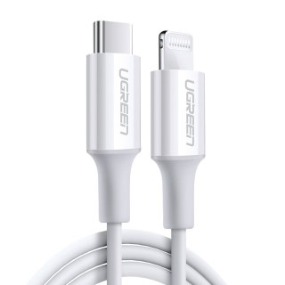 Ugreen kabel przewód USB Typ C - Lightning MFI 1m 3A 18W biały