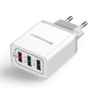 Szybka ładowarka sieciowa QC 3.0 3x USB 30W biały