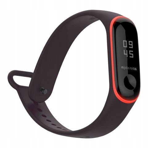 Sportowy pasek do Mi Band 3 / 4 czarno-czerwony