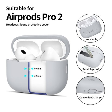 TECH-PROTECT SILICONE APPLE AIRPODS PRO 1 / 2 CRAYON GREY