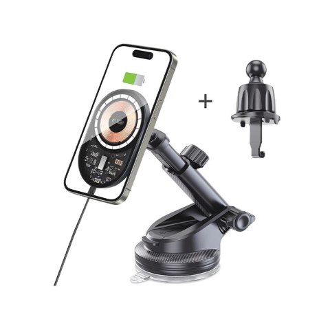 TECH-PROTECT MM15W-V6 MAGNETIC MAGSAFE DASHBOARD & VENT CAR MOUNT WIRELESS CHARGER 15W BLACK