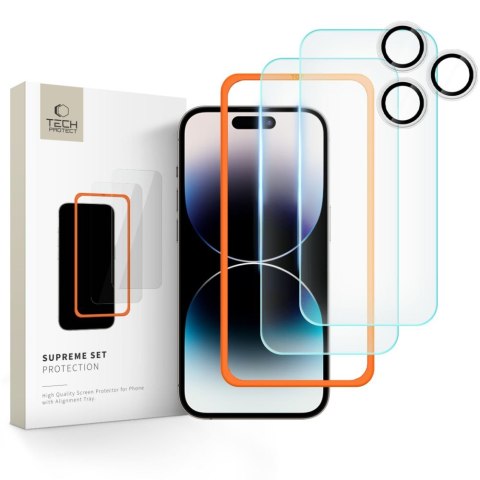 SZKŁO HARTOWANE TECH-PROTECT SUPREME SET 3-PACK IPHONE 16 PRO MAX CLEAR