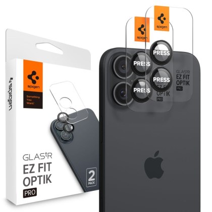 OSŁONA APARATU SPIGEN OPTIK PRO GLAS.TR "EZ FIT" CAMERA PROTECTOR 2-PACK IPHONE 16 / 16 PLUS BLACK